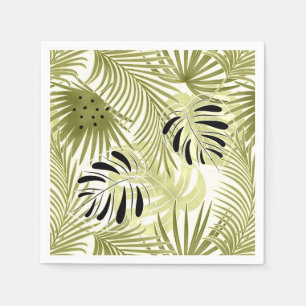 Palm leaves, tropical, Botanical, leaves, jungle Napkin