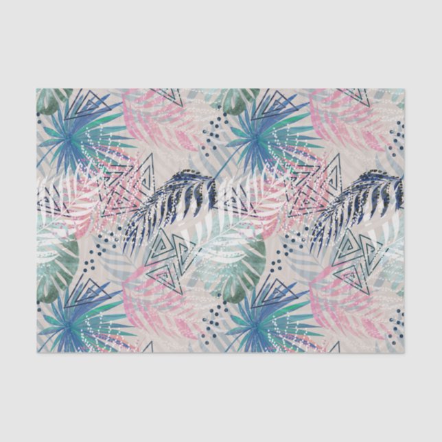 Palm leaves, tropical, Botanical, leaves, jungle, Tissue Paper (Front)