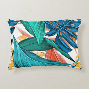 Palm leaves tropical exotic  accent pillow