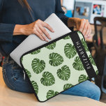 Palm Leaves, Tropical Pattern, Your Name Laptop Sleeve<br><div class="desc">Elegant,  stylish and sophisticated pattern with palm leaves. Modern and trendy gift,  perfect for the palm lover in your life. Personalize by adding your name,  nickname,  monogram or initials.</div>