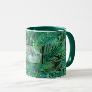 Palm leaves tropical personalized mug