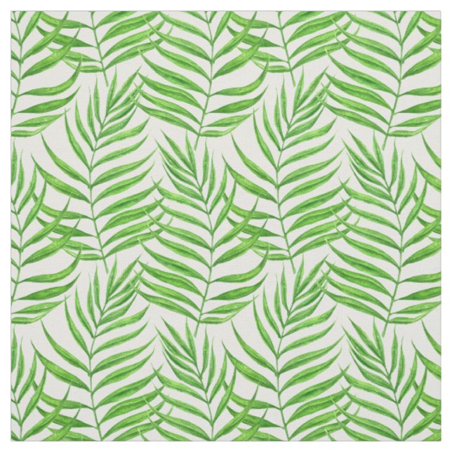 Palm leaves watercolor fabric (Swatch)