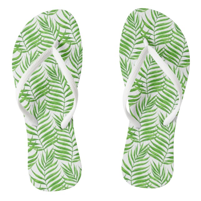 Palm leaves watercolor flip flops (Footbed)