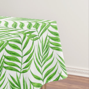Palm leaves watercolor tablecloth