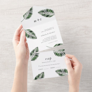 Palm Leaves Wedding  All In One Invitation