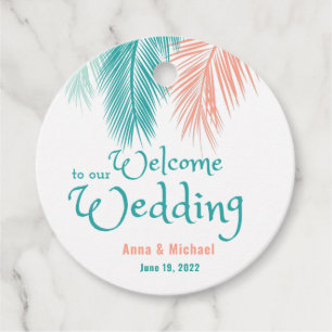 Palm Leaves Wedding Welcome Bag Favour Tags