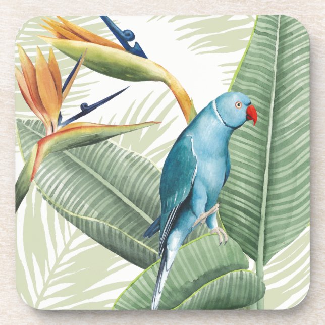 Palm Leaves With Blue Bird Coaster (Front)