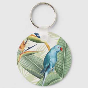 Palm Leaves With Blue Bird Keychain