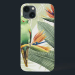 Palm Leaves With Green Bird iPhone 13 Case<br><div class="desc">Palm Leaves With Green Bird  Artist: Grace Popp</div>