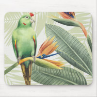 Palm Leaves With Green Bird