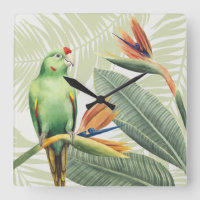 Palm Leaves With Green Bird