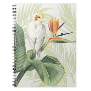 Palm Leaves With White Bird Notebook
