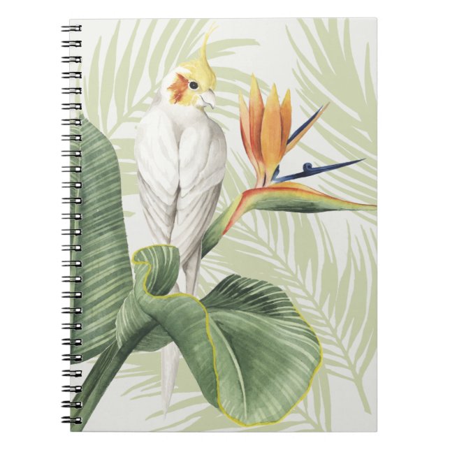 Palm Leaves With White Bird Notebook (Front)