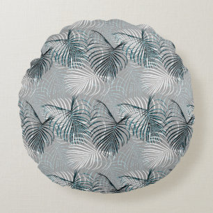 Palm Leo Animal Print Glam 2 Round Pillow
