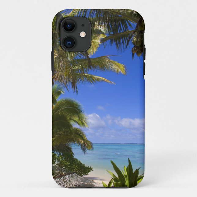 Palm lined beach Cook Islands 2 Case-Mate iPhone Case (Back)