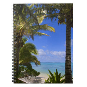 Palm lined beach Cook Islands 2 Notebook