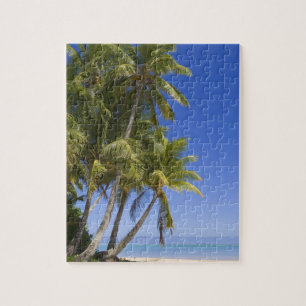 Palm lined beach Cook Islands 3 Jigsaw Puzzle
