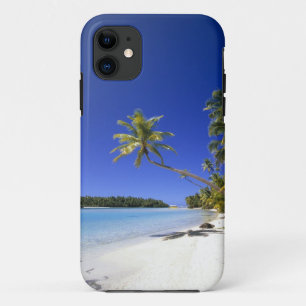 Palm lined beach Cook Islands iPhone 11 Case