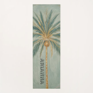 Palm Majesty: Single Palm Tree Design Yoga Mat