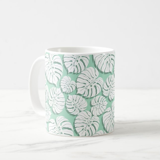 Palm monstera seamless pattern 3 coffee mug (Front Left)
