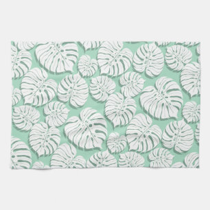 Palm monstera seamless pattern 3 kitchen towel