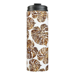 Palm monstera seamless pattern thermal tumbler