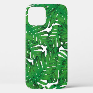 Palm Monstera Seamless Pattern. White Green Tropic iPhone 12 Case