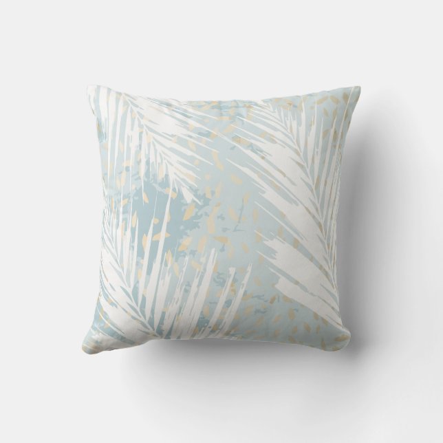 Palm Of The Beach Pattern Throw Pillow (Back)