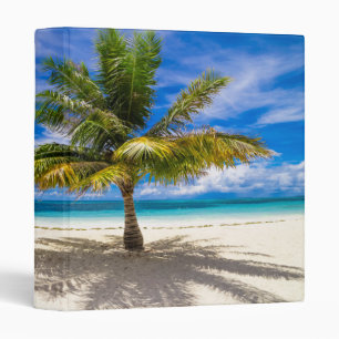 Palm on White Sand Beach Binder