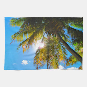 Palm Paradise Blue Sky Sunshine Kitchen Towel