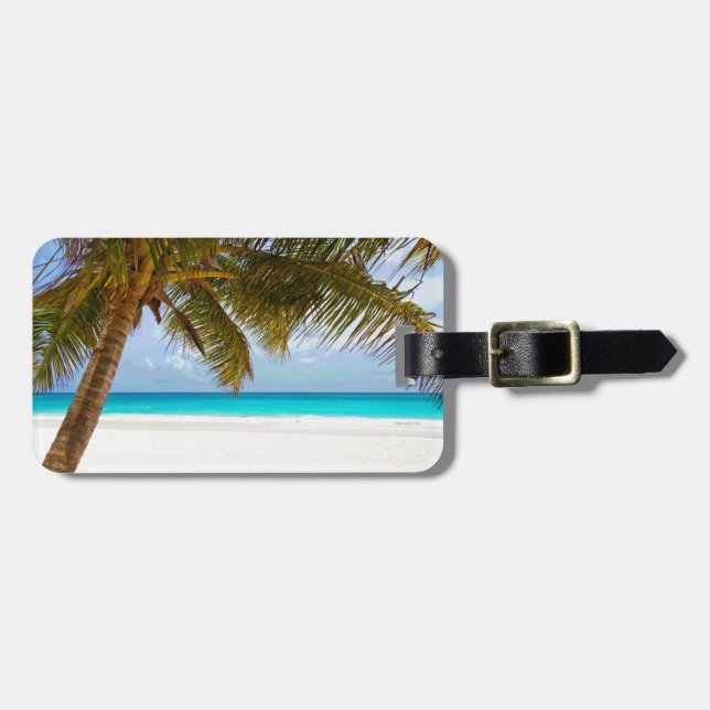 Palm Paradise Blue Sky Sunshine Luggage Tag (Front Horizontal)