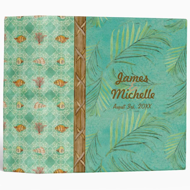 Palm Paradise Mariage photo Scrapbook Classeur (Devant/Côté)