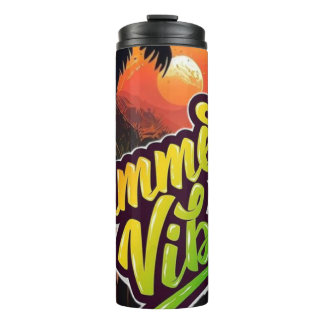 Palm Paradise Sunset Glow Thermal Tumbler