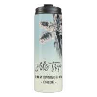 Palm Pink Aqua Girls Trip Personalized Tumbler