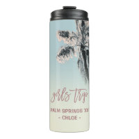 Palm Pink Aqua Girls Trip Personalized Tumbler