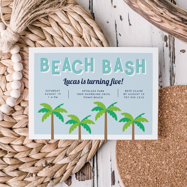 Palm Pop | Beach Birthday Party Invitation (Creator Uploaded)