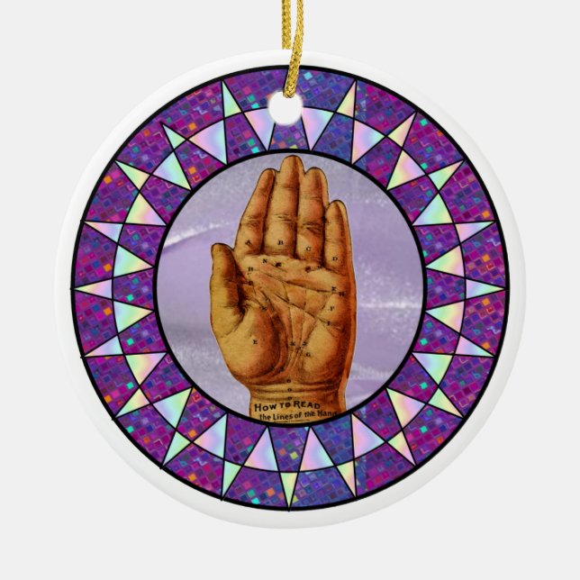 Palm Readers Pendant Ceramic Ornament (Front)