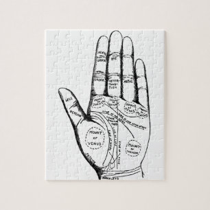 Palm Reading Chart Palmistry fortune teller future Jigsaw Puzzle
