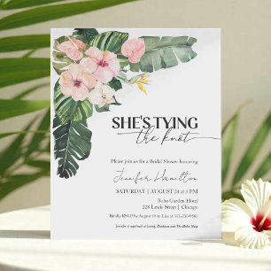 Palm She's tying the knot Bridal Shower Invitation
