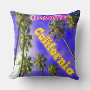 "Palm Sky : I LOVE California 1" Coussin