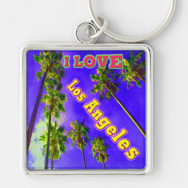 "Palm Sky: I LOVE Los Angeles 1" Kaychain Keychain (Front)