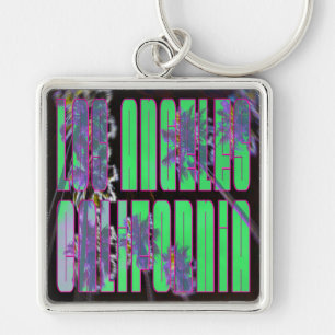 "Palm Sky: LOS ANGELES CALiFORNiA" Keychain