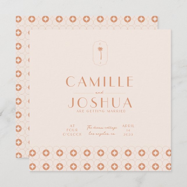 Palm spring retro wedding  (Front/Back)