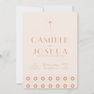 Palm spring retro wedding  invitation