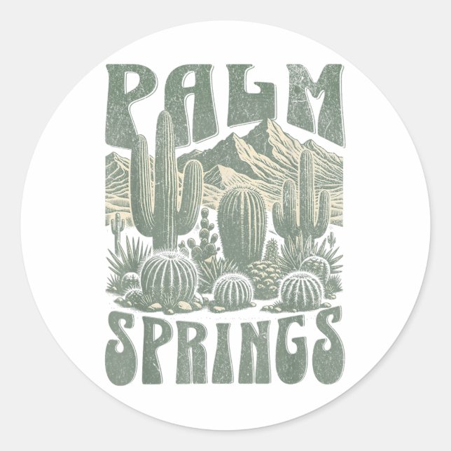 Palm Springs _1  Classic Round Sticker (Front)