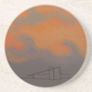 Palm Springs Alexander Under an Orange Sky Dinner Coaster