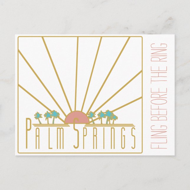 Palm Springs Bachelorette Invitation Postcard (Front)