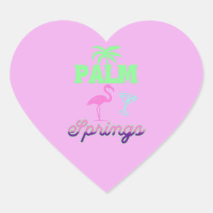 palm springs bachelorette party retro pink heart sticker