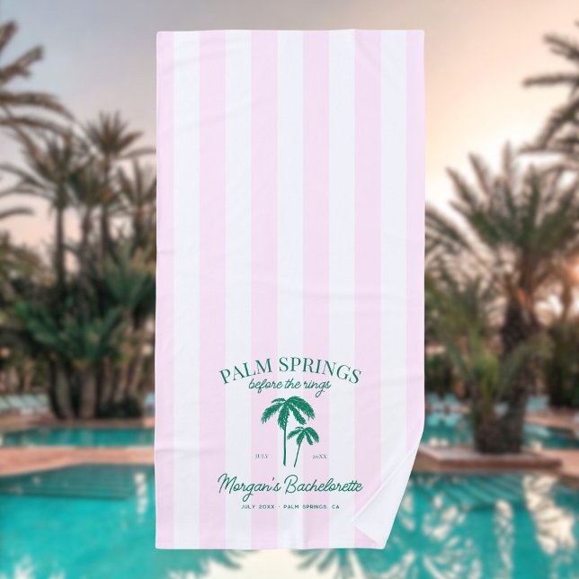 Palm Springs Before The Rings Bachelorette Beach Towel (Creator Uploaded)