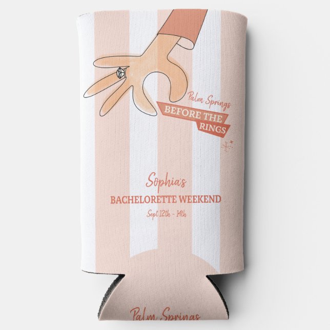 Palm Springs Before the Rings Bachelorette Seltzer Can Cooler (Front)